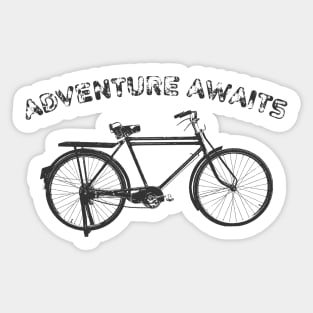 Adventure Awaits - Distressed Bicycle Sticker